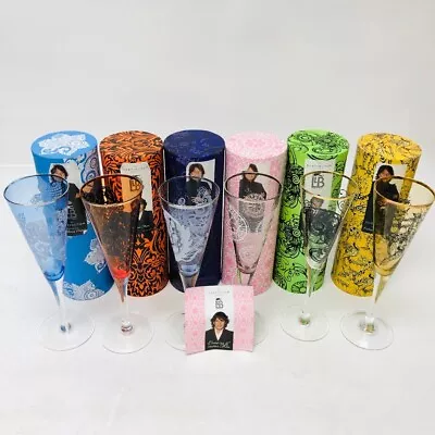 Buy Dartington Fabulous Flutes X6 Champagne Glasses Colourful Patterned Drink -CP • 11.50£