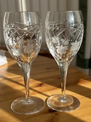 Buy Pair Of ROYAL DOULTON CRYSTAL 'Falling Stars'  Wine Glasses - 19cm / 200ml • 30£