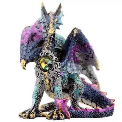 Buy Small Crystal Shield Dragon Resin Ornament 8 Cm High Fantasy Magic Gothic • 10.20£