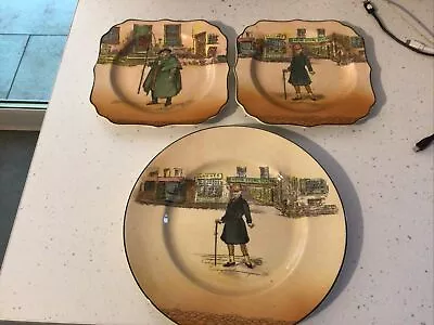Buy 3 Royal Doulton Dickens Ware Plates Signed Noke  • 9.99£