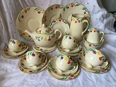 Buy Art Deco Adderley Ware Lawleys Ceramic Part Tea-set Tulips Pattern - Antique • 80£