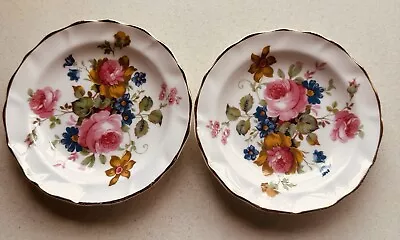 Buy Fenton China Company Floral/Rose Pink Collectible Plates/saucers X 2. • 8.99£