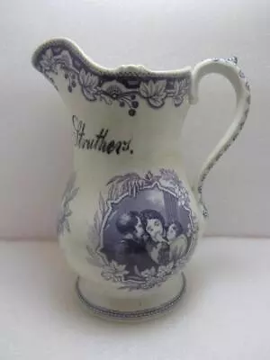 Buy Victorian Scottish Pottery Lilac Transfer Printed Jug  Miss Agnes Struthers 1861 • 20£