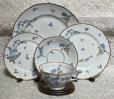 Buy Theodore Haviland MONTMERY (FORGET ME NOTS) Limoges France 5 Piece Place Setting • 37.27£