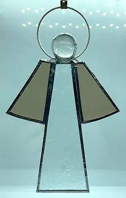 Buy F214 Stained Glass Suncatcher Hanging Angel Christmas 15cm Clear Texture Beige • 8.50£