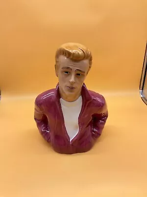 Buy James Dean 1996 Hand Painted Ceramic Bust Vintage Cookie Jar - Missing Lid • 41.94£