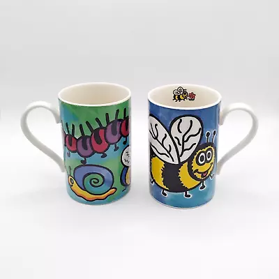 Buy Dunoon Creepy Crawlies Jane Brookshaw Bumblebee /Ladybird Mugs X2 • 8.79£