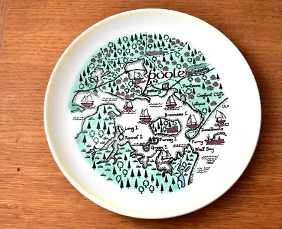 Buy Vintage Poole Pottery Map Plate Pefect • 19.99£