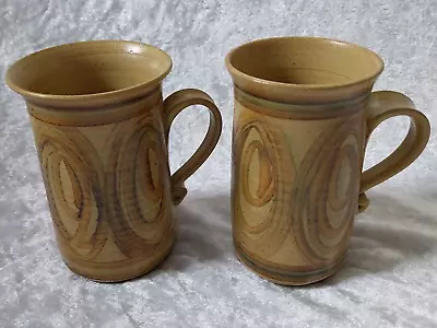 Buy Pair Of  Alvingham Studio Pottery Handmade Mugs Retro Vintage L1 • 14.99£