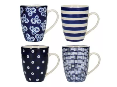 Buy London Pottery Set Of 4 Tulip Mugs Blue • 29.99£
