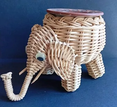 Buy Vintage Wicker Elephant & Studio Plant Pot By Gordon Fox Ex Ambleside • 14.99£