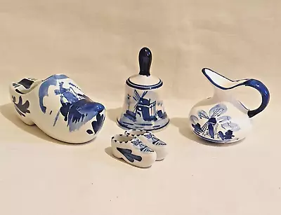 Buy Delft Miniatures X 3 + One Unmarked All Hand Painted, Blue And White. • 5£