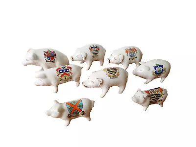 Buy Collection Of Crested China Pigs X 8 • 45£