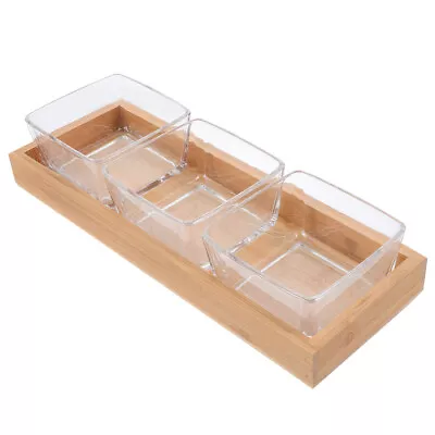 Buy  Wood Glass Storage Tray Dry Fruit With Lid Salt Cellar Sugar Bowl • 27.69£