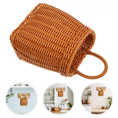 Buy Wall Pocket Planter Wicker Hanging Flower Basket Rustic Wall Flower Vase • 11.18£
