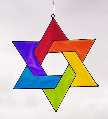 Buy Rainbow Star Suncatcher Window Garden Decor Stained Glass Effect • 7£