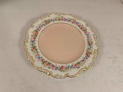 Buy Antique Cauldon England Porcelain Plate W/ Pink Gold & Floral Decoration • 69.89£
