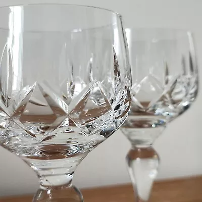 Buy Vintage Set Of 2 Stuart Crystal Hock Wine Glasses Tintern Design Tall Stem Glass • 40£