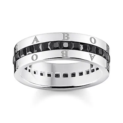 Buy Thomas Sabo Jewellery Silver-Ring With Black Stones TR2361-643-11 • 155.53£