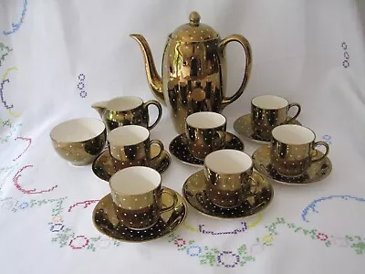 Buy Rare Grays Pottery 1951 Coffee Pot & Set Copper Lustre Polka Dot Vintage Wedding • 79.99£