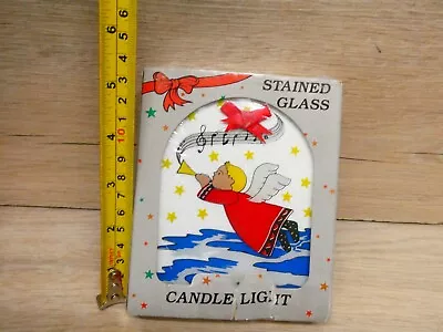 Buy Vintage Angel Stained Glass Candle Light Decoration Christmas • 7£