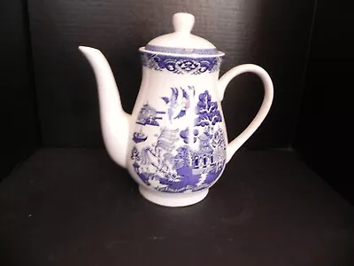 Buy Blue Willow Royal Cuthbertson Coffee Tea Pot Blue & White Dinnerware China NWOT • 51.25£