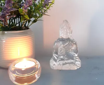 Buy Clear Glass Thai Buddha Decorative Ornament 10 Cm High Crystal Meditation • 14.99£
