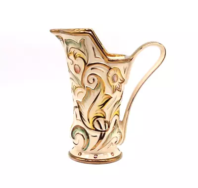 Buy WADE   Gothic   Hand Painted Vintage Ceramic Pitcher Jug Vase Gold 22cm • 4.99£