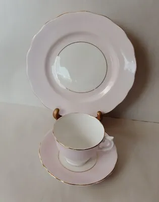 Buy Vintage Pink Colclough Bone China Tea Cup Saucer & Luncheon Plate Set • 44.73£