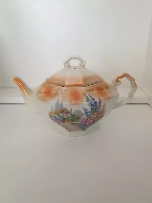 Buy Beautiful Vintage Bavaria Tea Pot  Cottage Pattern  Queen Anne Shape  Art Deco  • 24.99£