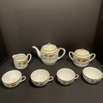 Buy Vtg. Noritake M Tea Set (Teapot, Creamer, Sugar Bowl & 4 Teacups) Preowned • 55.92£