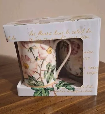 Buy Kent Pottery Coffee Tea Mug & Matching Lid Set Freesia Peony Porcelain Boxed M11 • 18.62£