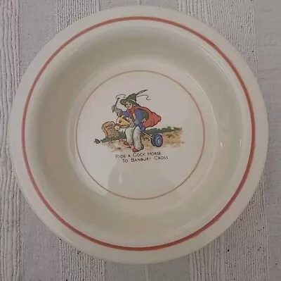 Buy Vintage Nursery Rhyme Ride A Cock Horse Banbury Cross Children's Porringer Plate • 12£