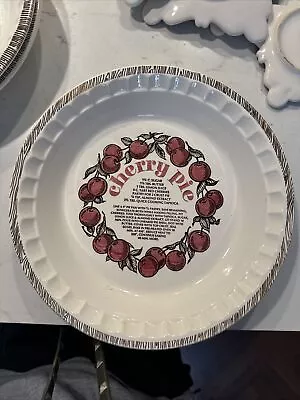 Buy VGT Royal China By Jeannette Country Harvest Cherry Pie Pan Plate W/ Recipe • 18.67£