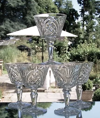 Buy Five Gorgeous Vintage Crystal GOTHIC ARCH Cut Claret Glasses - 12.5cm, 150ml • 40£