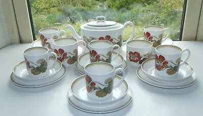 Buy Wedgwood Susie Cooper Fine China Nasturtium Pattern 21PC Tea Pot Cups Saucers • 58£