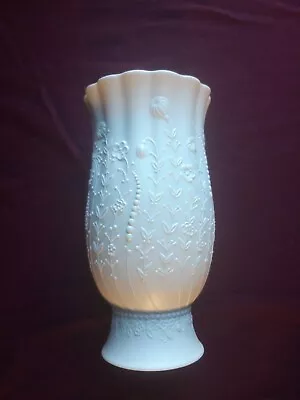 Buy Rare Kaiser German White Bisque Porcelain Vase Raised Floral M Frey West Germany • 10£