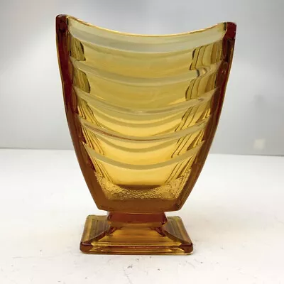 Buy Art Deco Amber Glass Vase By Sowerby - Circa 1930's • 20£