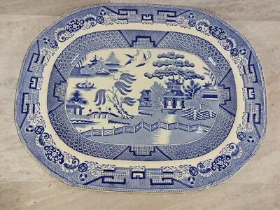 Buy Antique 19th C Staffordshire  J. Meir & Son Blue Platter Large • 24.50£