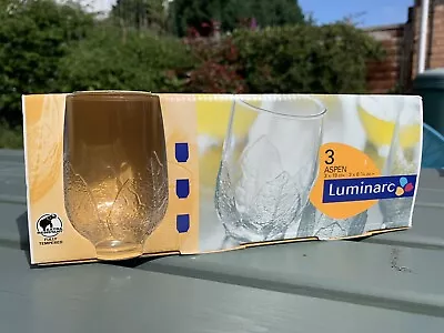 Buy Luminarc 3 X Aspen Glasses Tumblers 19cl New In Box Vintage French • 15£