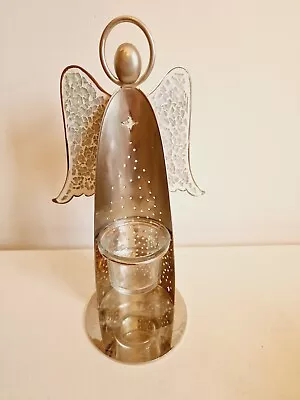 Buy Partylite Silver Crackle Glass Wings Angel Tealight/ Votive Holder RARE RETIRED • 14.99£