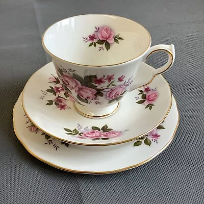 Buy Vintage Queen Anne Bone China Floral Trio Set Tea Cup Saucer Side Plate • 9.95£