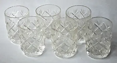 Buy 6 X Vintage CRYSTAL Set Shot GLASSES Liqueur Vodka H=6 Cm • 19.99£