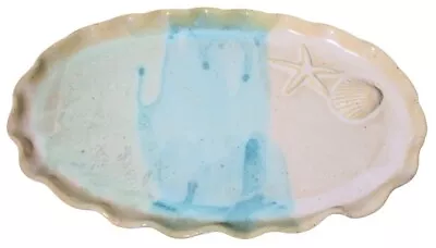 Buy Small House Pottery Vanity Tray Beach Themed Trinket Dish Art Pottery Sea Shells • 23.98£