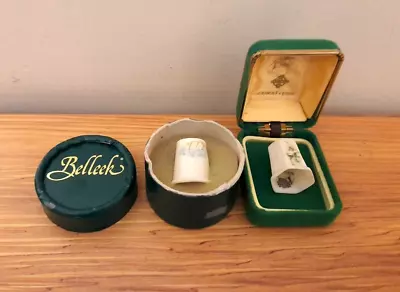 Buy Irish Belleek And Donegal Parian China Thimbles Boxed Gold MarkBoth • 16.99£