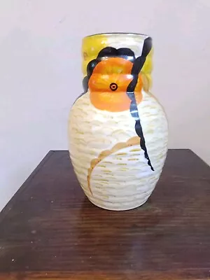Buy Original 1930s  Woodbridge Art Ware Pottery Vase Orange Yellow 18 Cm Tall • 20£