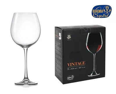 Buy 2x XXL Giant RED Wine Glasses Cup 850ml / 25.5 Oz BALLON XXL Bohemia Crystal • 7.99£