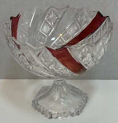 Buy Waterford Fruit Bowl Crystal Cut Glass Centerpiece Candy Dish Clear Red Footed • 39.95£