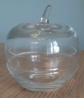Buy Clear Glass Apple Shaped Trinket Pot With Lid  • 5£
