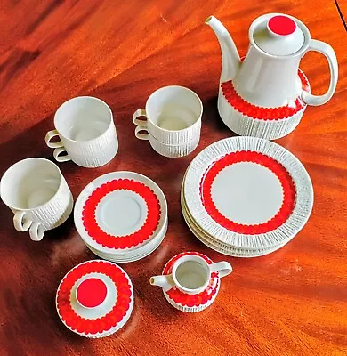 Buy Thomas German Porcelain Tea Set 31 Orange And Red Decorations 23 Piece Set • 111.79£